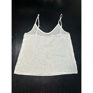 Capsule- Basic White Cami- Semi Sheer- Adjustable Straps- Sz 36 US Small